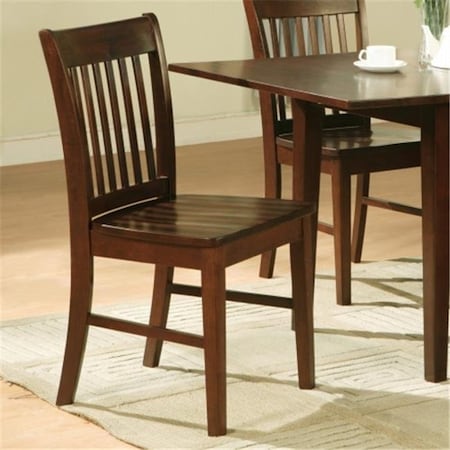 East West Furniture East West NFC-MAH-W Norfolk Chair with Wood Seat -Mahogany Finish.; Mahogany - Pack of 2 NFC-MAH-W